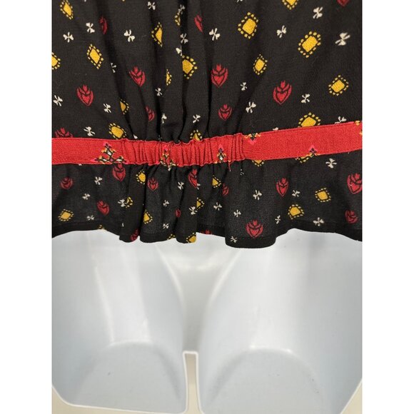 Free People Top Where We Roam Crossover Wrap Long Sleeve Printed Blouse Size S - Picture 8 of 12